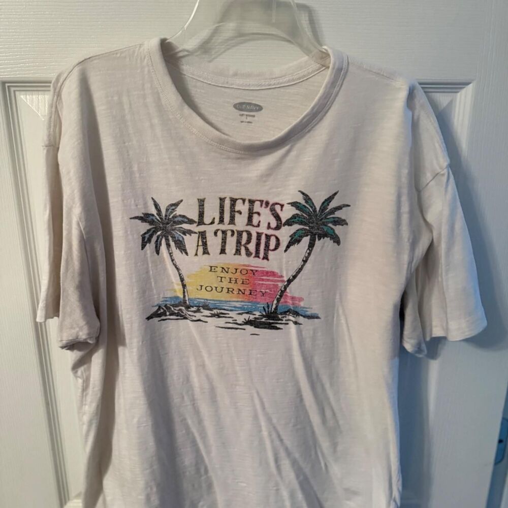 Old-navy Men's White and Cream T-shirt